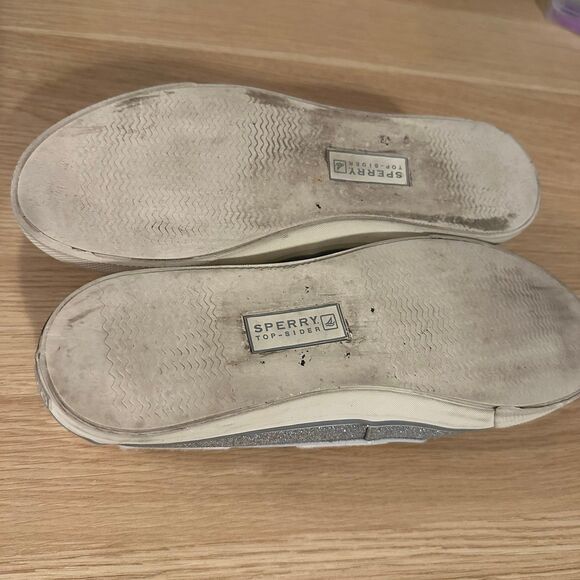Sperry Top Sider Super Sparkly Silver Glitter Boat Shoes 8.5 - Picture 4 of 8